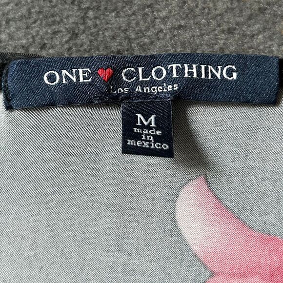 One Clothing Jumpsuit Black Red Floral Knit V-Neck Wide Leg - Women's Size M - Picture 9 of 11